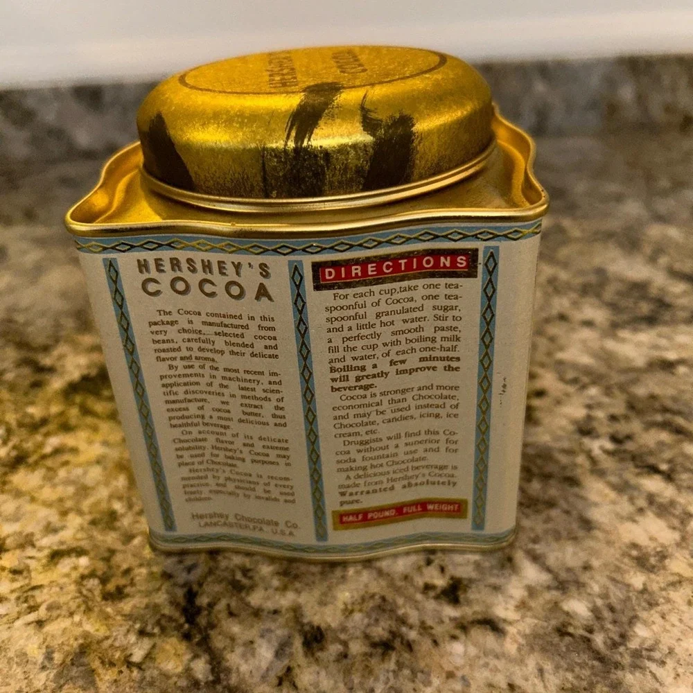 Vintage Hersheys Cocoa Tin Collectible Advertising Advertising Kitchen Decor‎